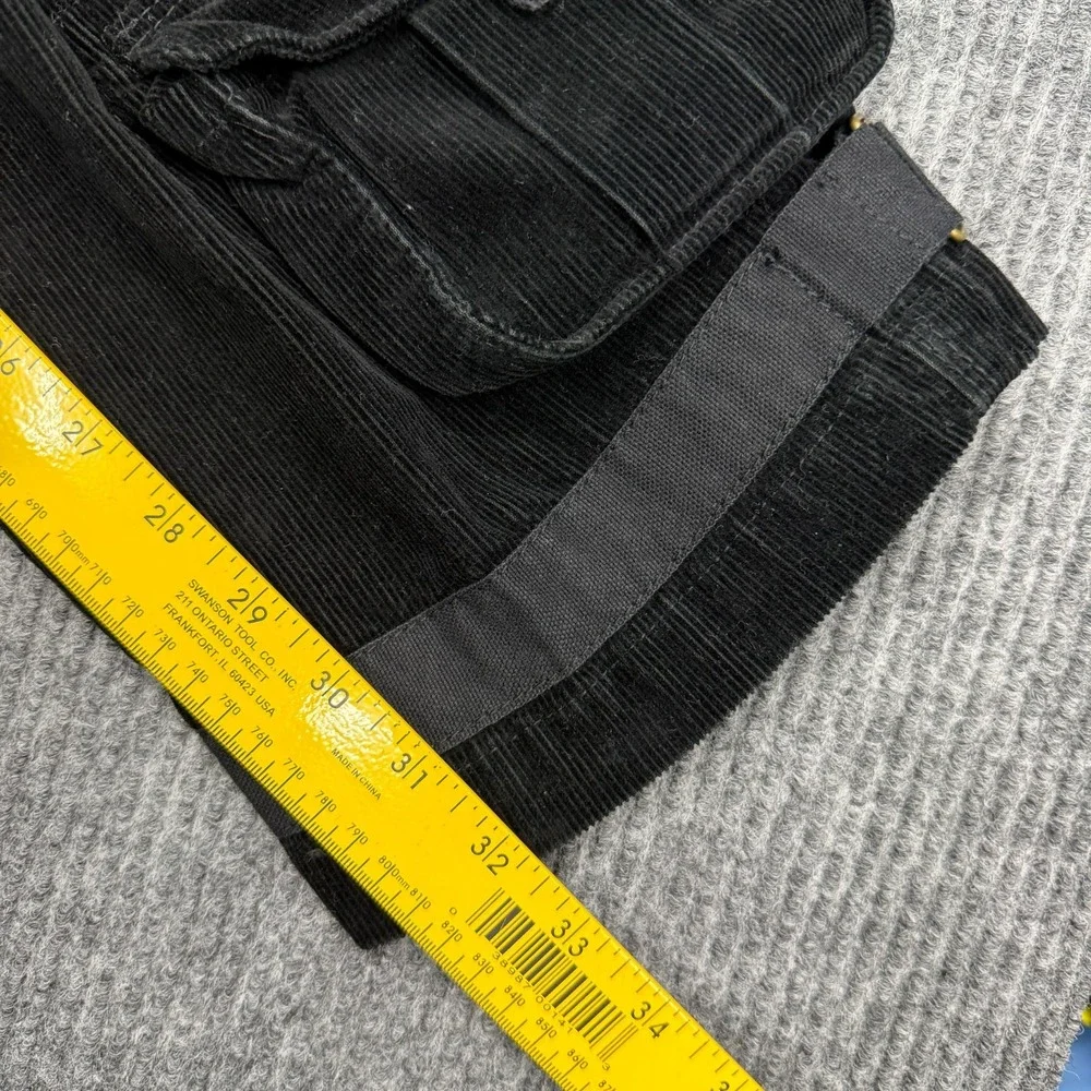 Vtg Polo Ralph Lauren Cargo Pants Mens 34x32 Black Paratrooper Corduroy Military